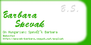 barbara spevak business card